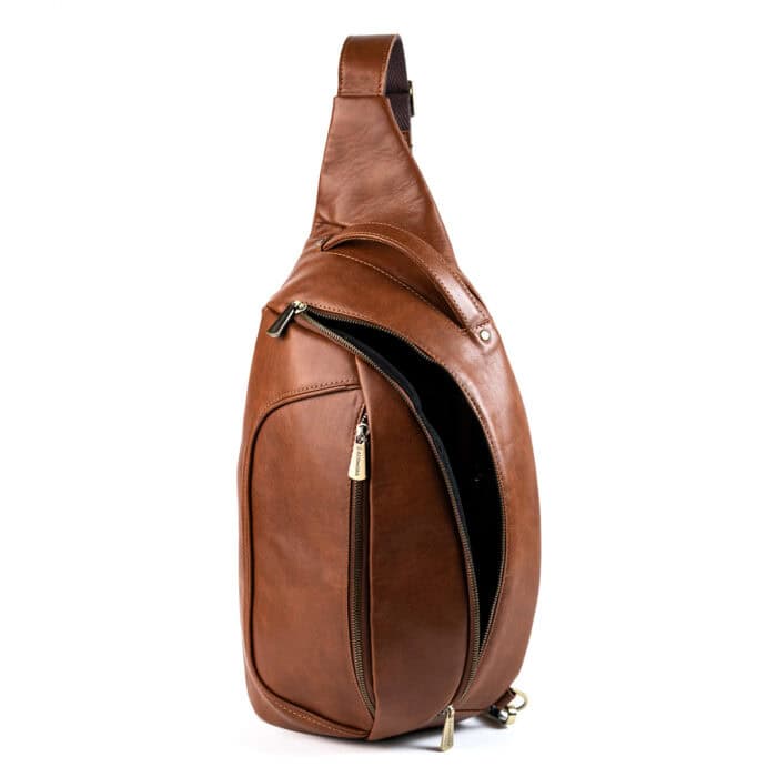 Сумка - слинг, рюкзак кожаный Hurley Classic, из гладкой классической кожи — изображение 4