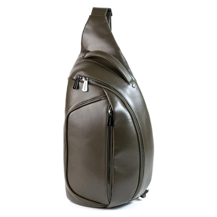 Сумка - слинг, рюкзак кожаный Hurley Classic, из гладкой классической кожи — изображение 5