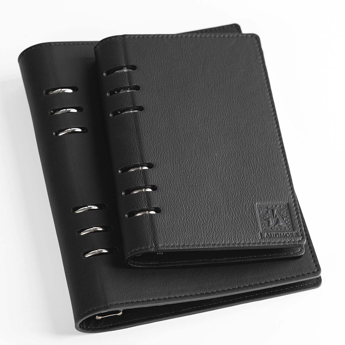 qDenny A6 Black (2) Кожаный блокнот на кольцевом механизме Denny Black на 6 кольцах А5|A6 — изображение 1